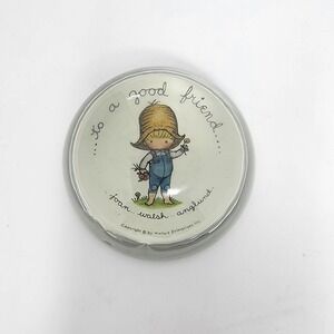 Vintage Joan Walsh Anglund Glass Dome Paperweight Friendship "To A‎ Good Friend"